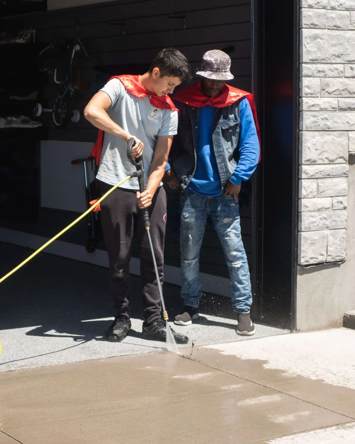 Pressure washing a driveway in Kitchener-Waterloo